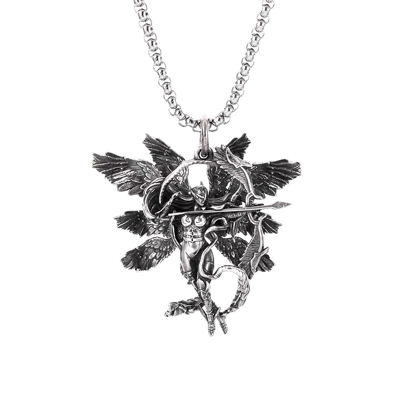 Gothic Crucifixion Skull Cross Pendant Necklace Catholic Prayer Jewelry for Men and Women Punk Trendy Jewelry